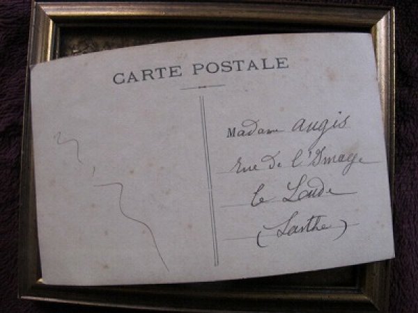 画像2: フランス ボンジュール お花と女の子  1907年 (2)