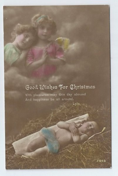 画像1: クリスマス　幼子を祝福する天使　1910年代　（未使用） (1)