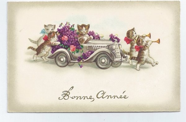 画像1: 車で猫パレード　W.Fialkowska (1)