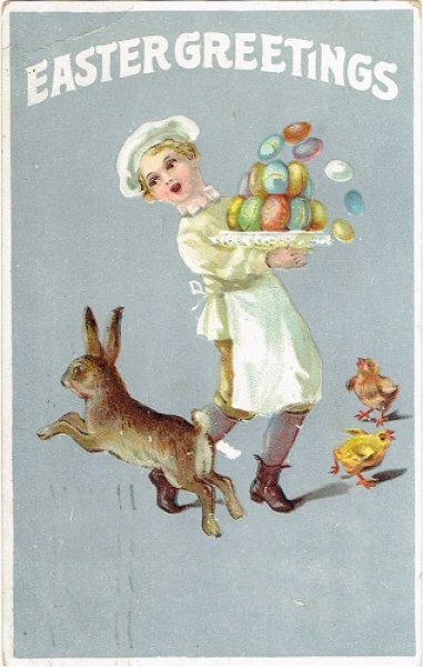 画像1: イースター ウサギさんに驚く料理人 (1)