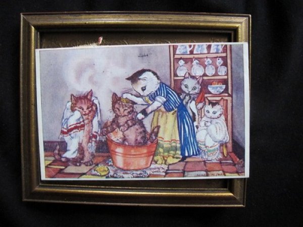 画像2: 今日はお風呂の日♪ お風呂に入る子猫 1946年 (2)