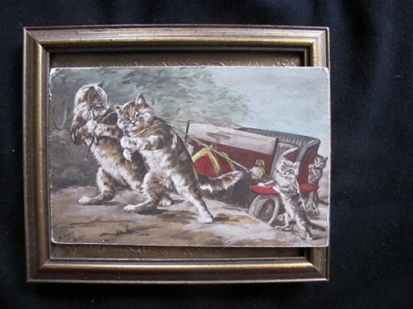 画像2: イギリス 車を引く猫さん 1920年 (2)