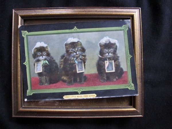 画像2: イギリス 学校帰りの子猫 1910年頃 (2)