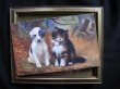 画像2: イギリス　パネルカード　森の中の猫と犬　The Babes in the Wood 1913年 (2)