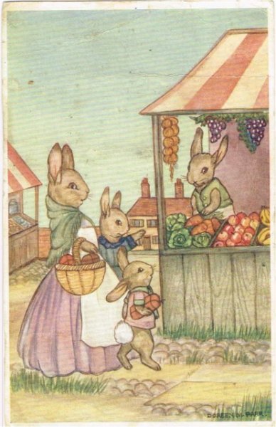 画像1: ウサギさんのお買い物　1940年 (1)