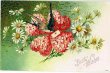 画像1: マーガレットのお花と手紙を運ぶツバメ 1910年 (1)