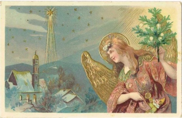 画像1: クリスマス 金の羽の天使　 (1)