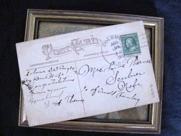 画像3: 薔薇のお花のメッセージを運ぶツバメ 1911年 (3)