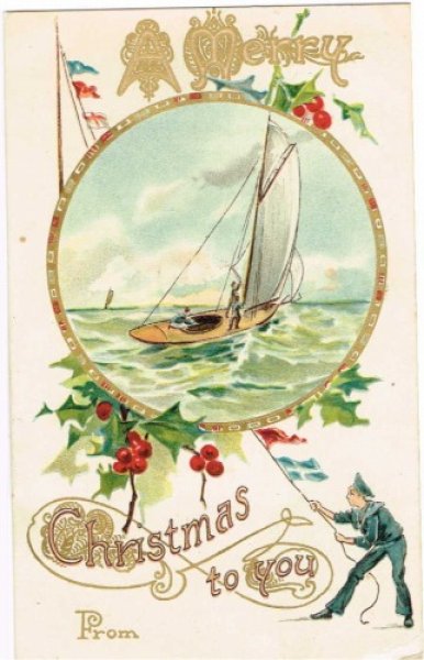 画像1: クリスマス　ヨット　1910年頃 (1)