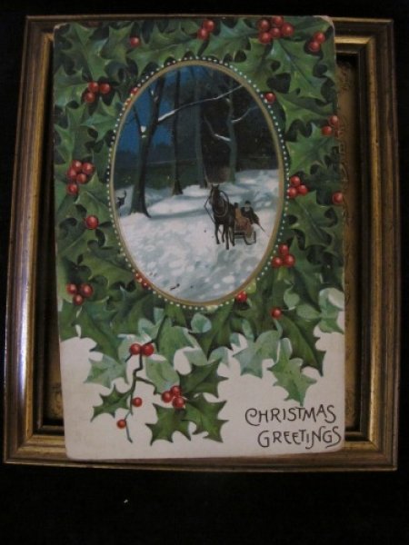 画像2: クリスマス 馬ソリに乗る人 1910年頃 (2)