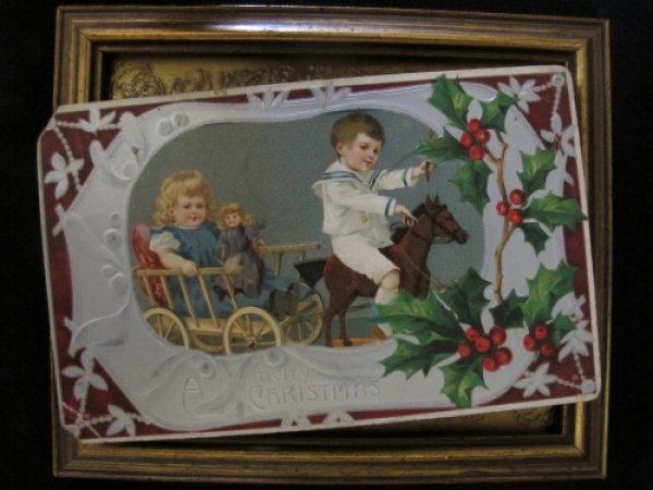 画像2: クリスマス 馬車で遊ぶ子ども 1907年 (2)