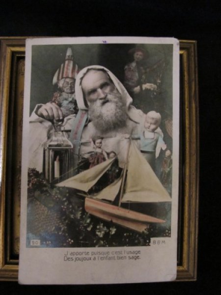 画像2: クリスマス プレゼントとサンタさん 1910年頃フランス (2)