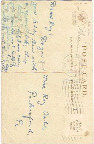 画像2: テディベアにキャンディーを与える女の子　M. Greiner 1912年 (2)