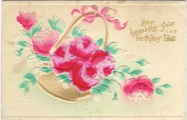 画像1: 薔薇のお花かご　1910年代頃 (1)