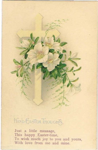画像1: イースター　白いお花と十字架　1927年 (1)