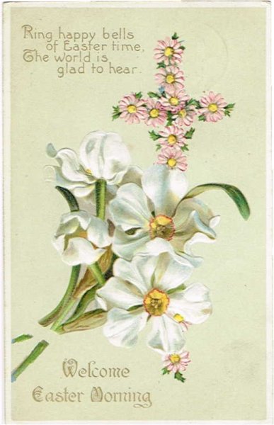 画像1: イースター　水仙のお花と十字架　1912年 (1)