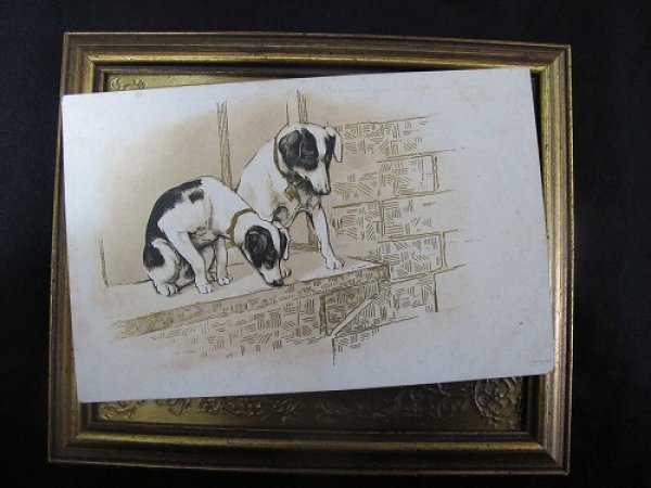 画像2: Postcard 2匹の犬 カフェ ジャンヌ・ダルク (2)