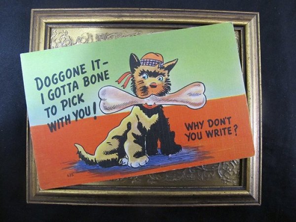 画像2: Postcard  大きな骨を持つスコティッシュテリア犬 未使用 (2)