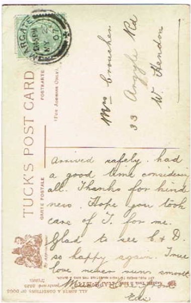 画像2: Postcard  イングリッシュブルドッグ犬 1907年 (2)