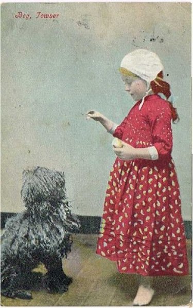 画像1: 女の子と黒いプードル犬　1906年 (1)