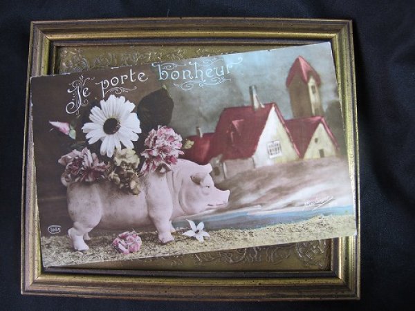 画像2: Postcard  水辺の豚さん 1910年代 (2)