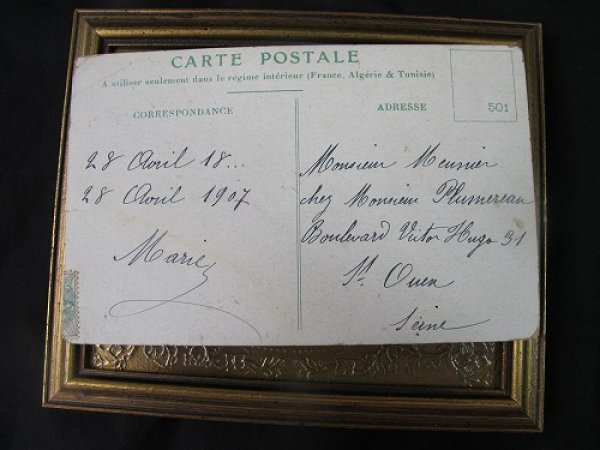 画像3: Postcard 手乗り子豚とお花 フランス1907年 (3)