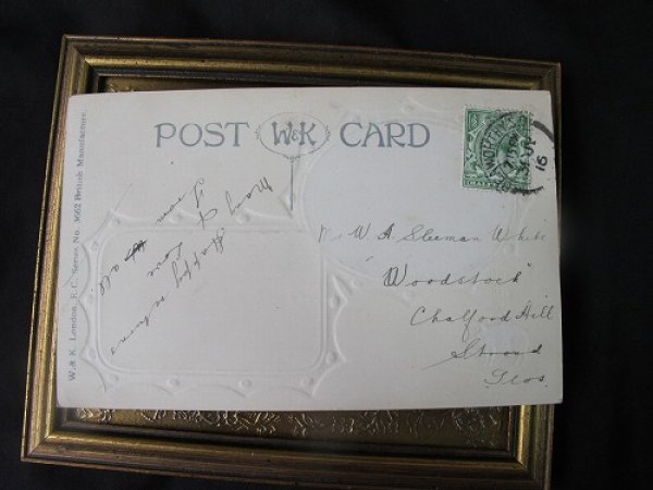 画像3: Postcard  水辺の風景と金の豚さんのチャーム 1916年 (3)