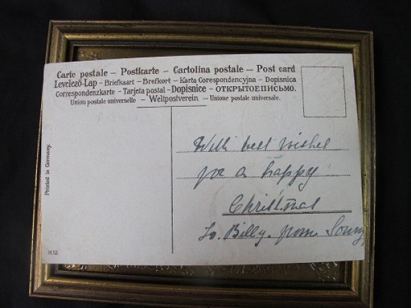 画像3: Postcard  新年を告げる時計と豚さんの家族 1910年頃 (3)