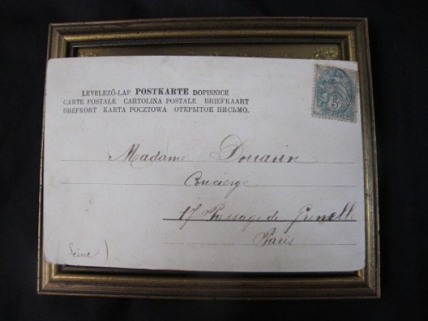 画像3: Postcard  絵画を見つめる豚さん フランス1905年頃 (3)