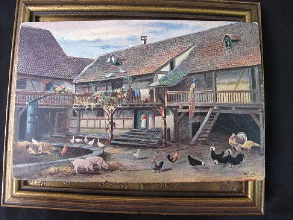 画像2: Postcard  農家の動物たち 豚・ガチョウ・鶏・クジャクなど (2)