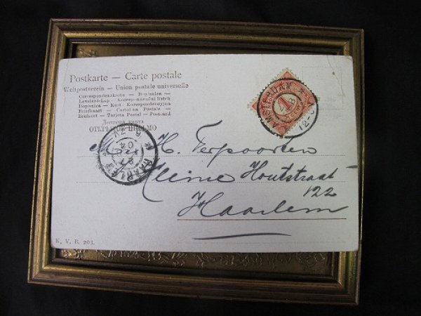 画像3: Postcard  豚さんと眠る男性 オランダ1904年 (3)