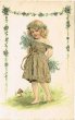 画像1: Postcard 　女の子と金色のキノコ　1910年頃 (1)