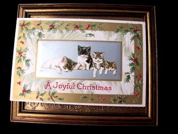 画像2: Postcard 　クリスマス　4匹の猫　Helena Maguire　1910 (2)
