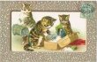 画像1: Postcard 　荷造りをする猫　Helena Maguire　1910年頃 (1)