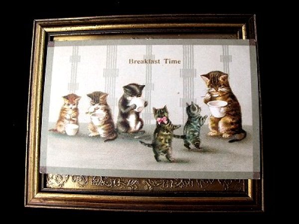 画像2: Postcard  猫の朝食の時間 ブレックファーストタイム Helena Maguire  (2)
