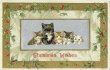 画像1: Postcard 　クリスマス　5匹の猫　Helena Maguire　1910年頃 (1)