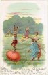 画像1: Postcard 　イースター　サーカスの練習中のウサギとヒヨコ　1904年 (1)