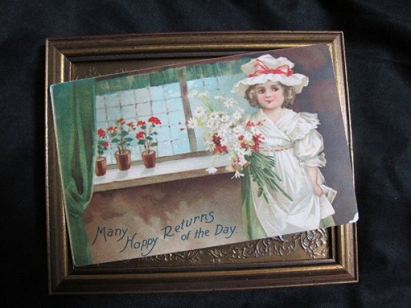 画像2: Postcard  お花と女の子 Ellen Clapsaddle 1907年 (2)
