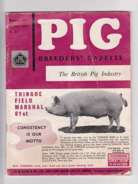 画像1: Vintage Magazine  イギリスの豚専門雑誌　1960年10月号 (1)