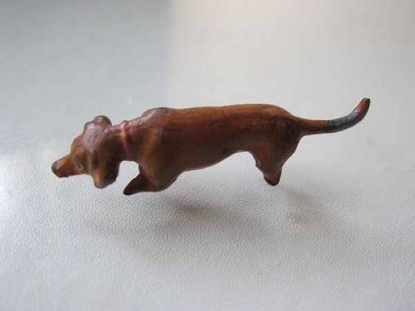 画像5: Lead Toy  アンティーク メタルフィギュリン ダックスフンド犬 (5)