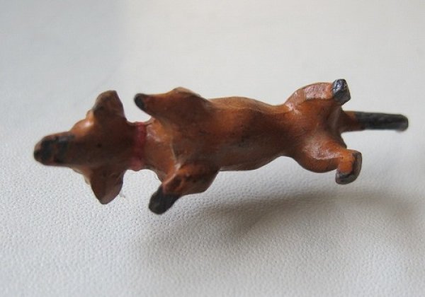 画像4: Lead Toy  アンティーク メタルフィギュリン ダックスフンド犬 (4)