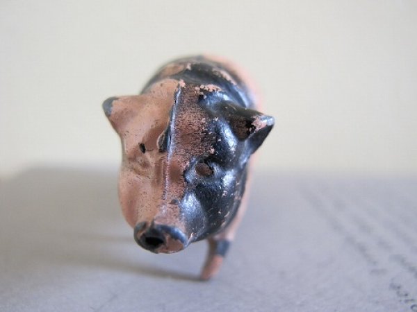 画像3: Lead Figurine  ブタさん (クロブチ) (3)