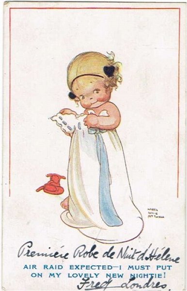 画像1: Postcard 　新しいナイティーと女の子　Mable Lucie Attwell 1919年 (1)