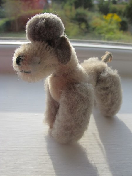 画像2: Vintage Stuffed Toy  Steiff シュタイフ 小さなプードル犬 グレー (2)