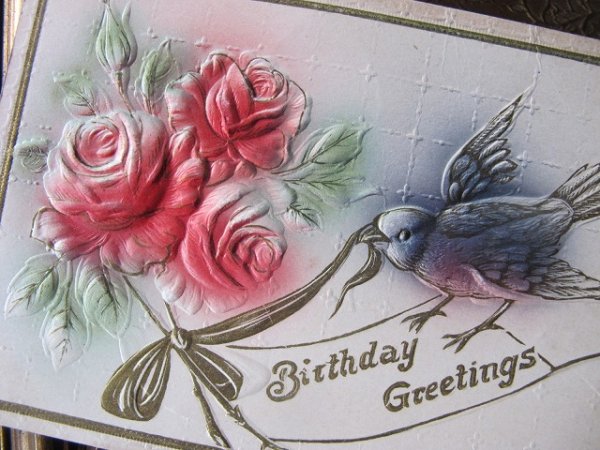 画像3: Postcard  薔薇の花束とツバメ  (3)