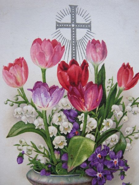 画像2: Postcard  チューリップ・鈴蘭・スミレのお花  (2)