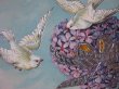 画像2: Postcard  ハート型のスミレのお花と白鳩　1914年 (2)