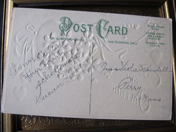 画像3: Postcard  スミレのお花とハート バレンタイン 1910年頃 (3)