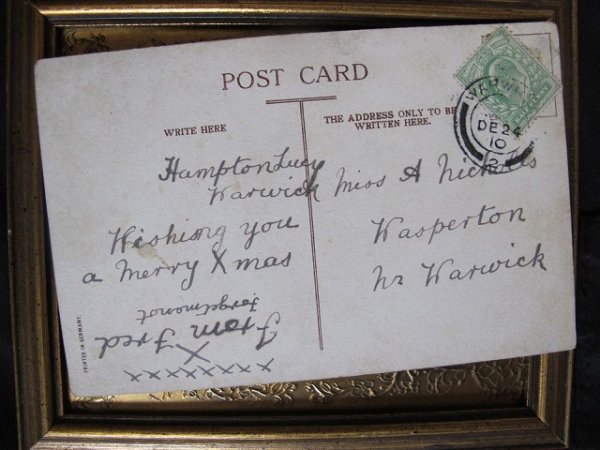 画像2: Postcard  忘れな草のお花かご　1910年 (2)