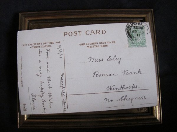 画像2: Postcard スノードロップのお花と十字架 1911年 (2)